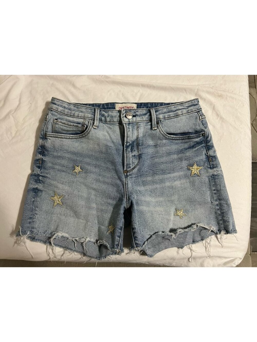 Driftwood Lulu Embroidered Star Cut Off Denim Shorts Size 28